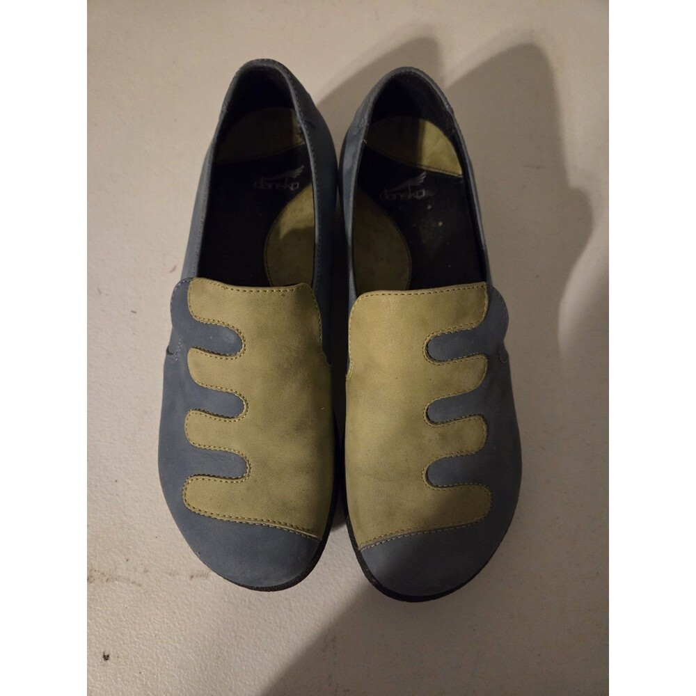 Dansko Nastacia Two-Tone Blue & Green Leather Loafers Flats EU 38 US 7.5-8